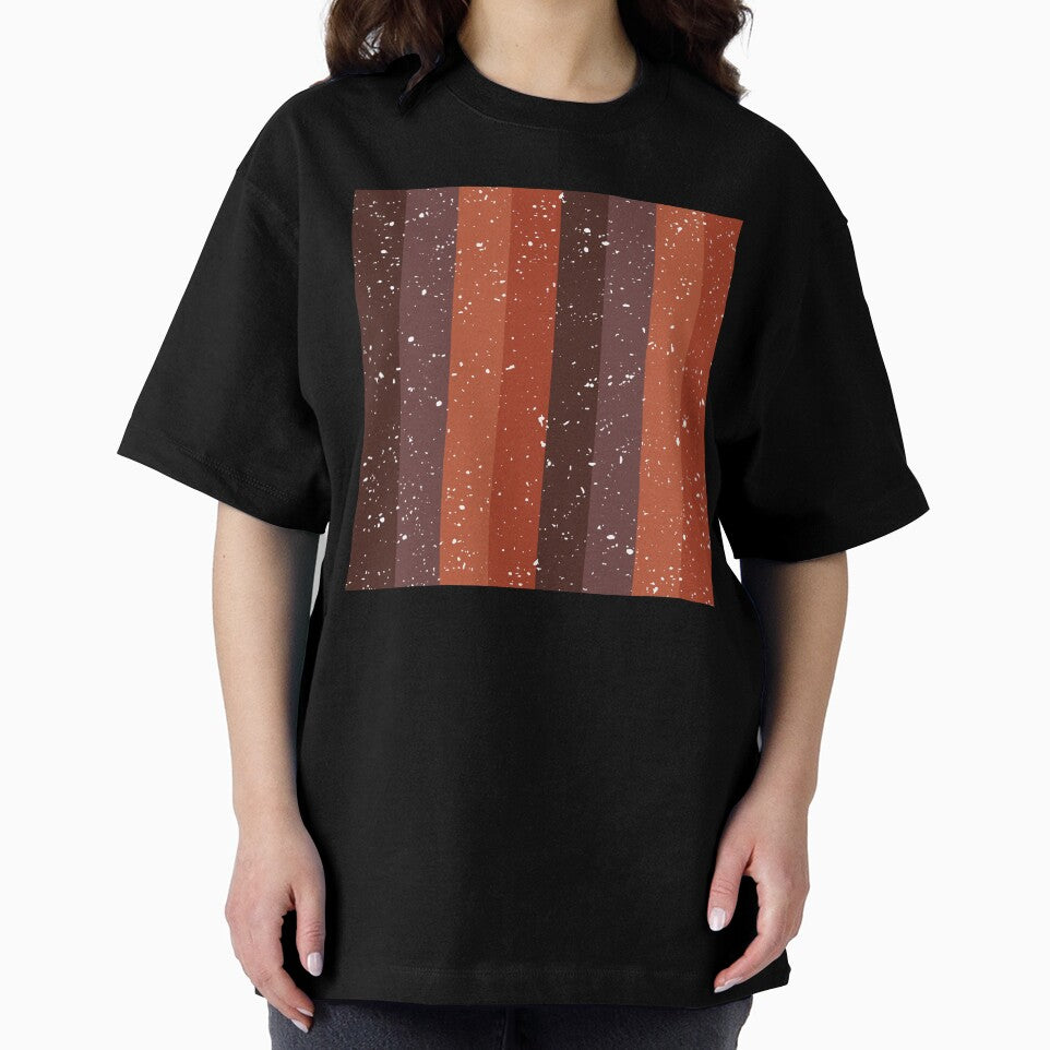 Earth Tone Distressed Stripe Pattern | Retro Terracotta Brown Seamless by Dino-Lune