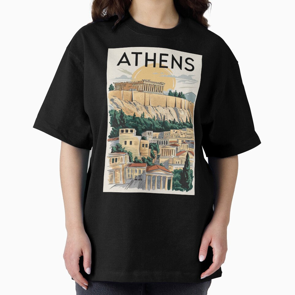Athens Vintage Travel Poster by TravelerRat Unisex , , , Long Sleeve Tee