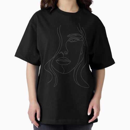 A Half-Face Portrait of a Woman Drawn in Line by Pickmash
