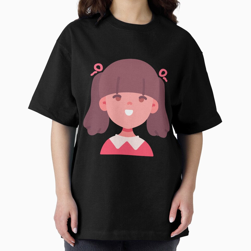Girl Face Character by KidsAwesom Unisex , , , Long Sleeve Tee