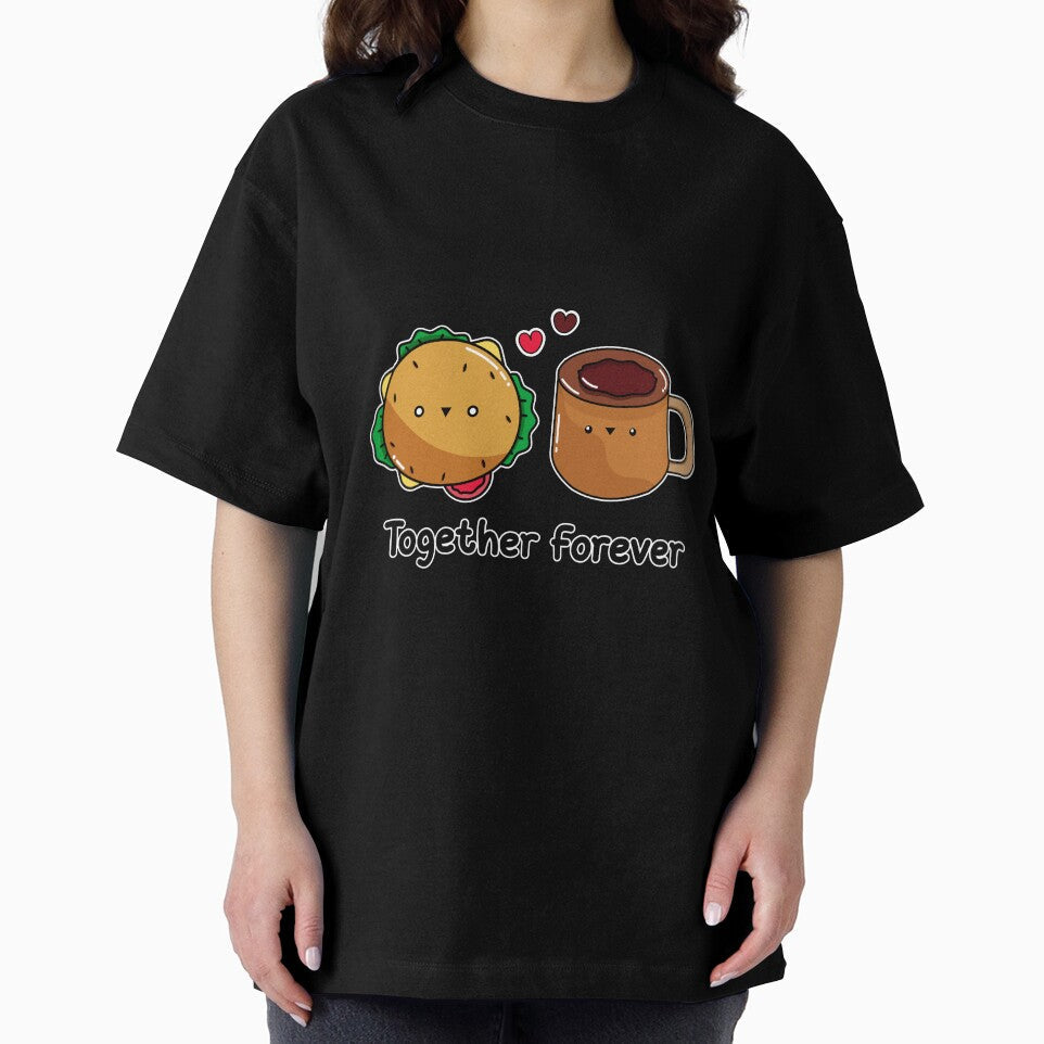 Burger And Coffee Together Friends Lover Who Loves Food And Kawaii by spaceopy Unisex , , , Long Sleeve Tee