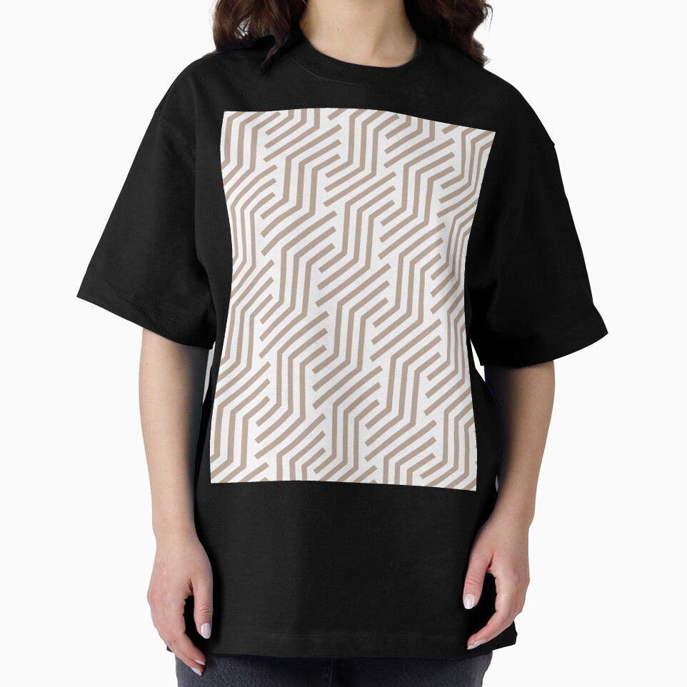 Brown and White Tessellation Line Pattern 21 Pairs DE 2022 Popular Color Trail Dust DE6123 by ColorOfTheYears