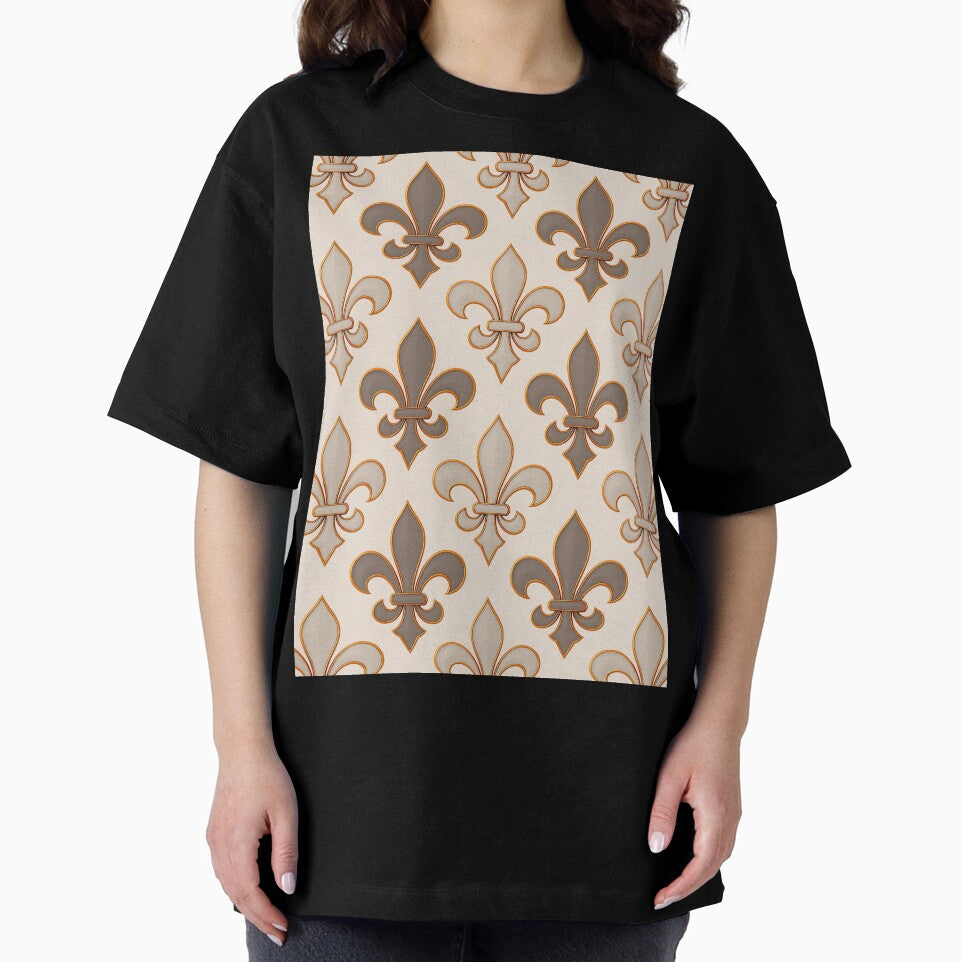 Neutral Earthy Tone Fleur-de-lis Royal Design by PatternTitan