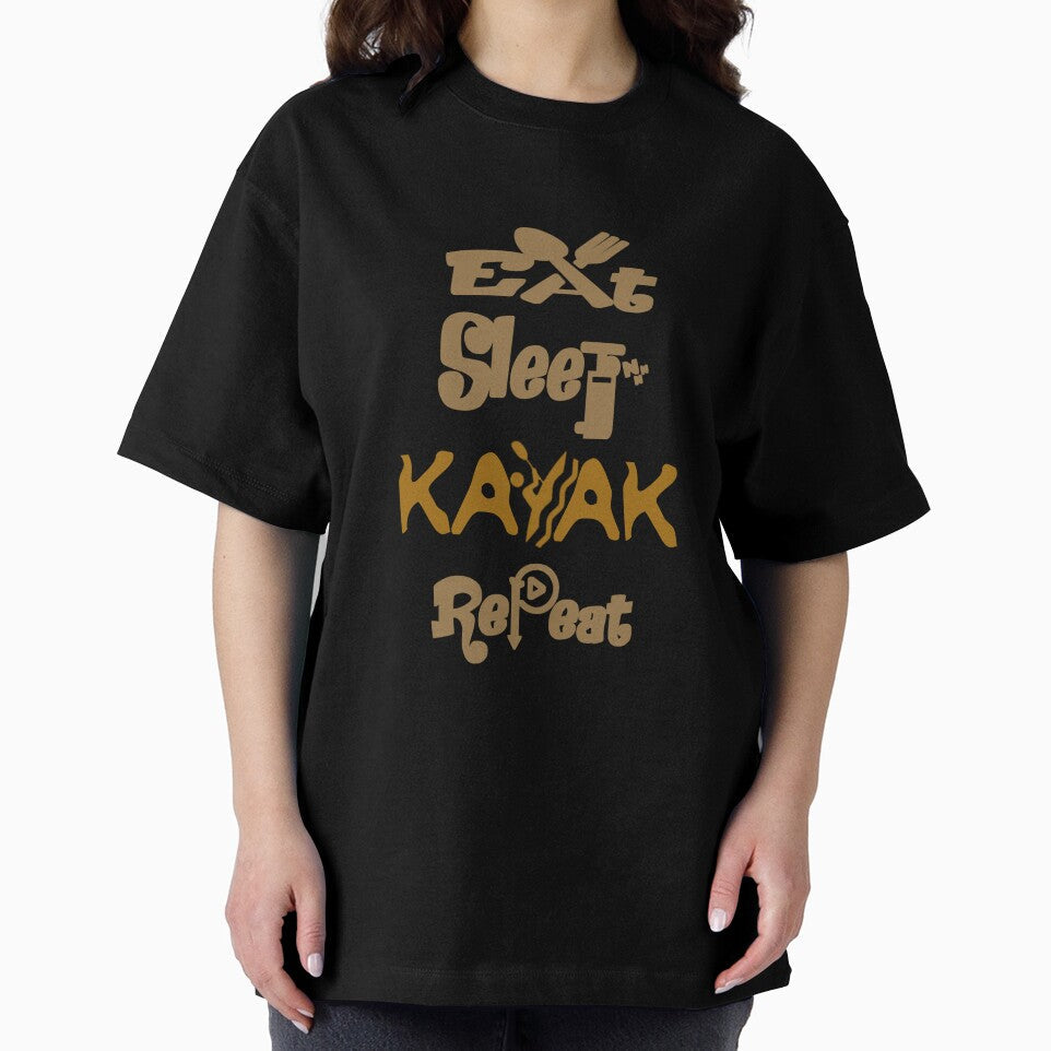 Eat sleep kayak repeat, by Chakilogy Unisex , , , Long Sleeve Tee