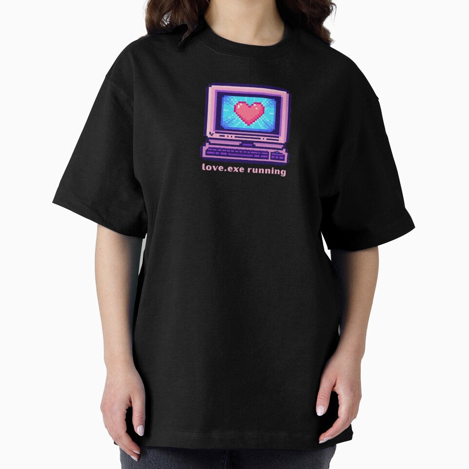 Love.exe Running - Cute Pun | TeeHee Puns Funny Design by TeeHee Puns Unisex , , , Long Sleeve Tee