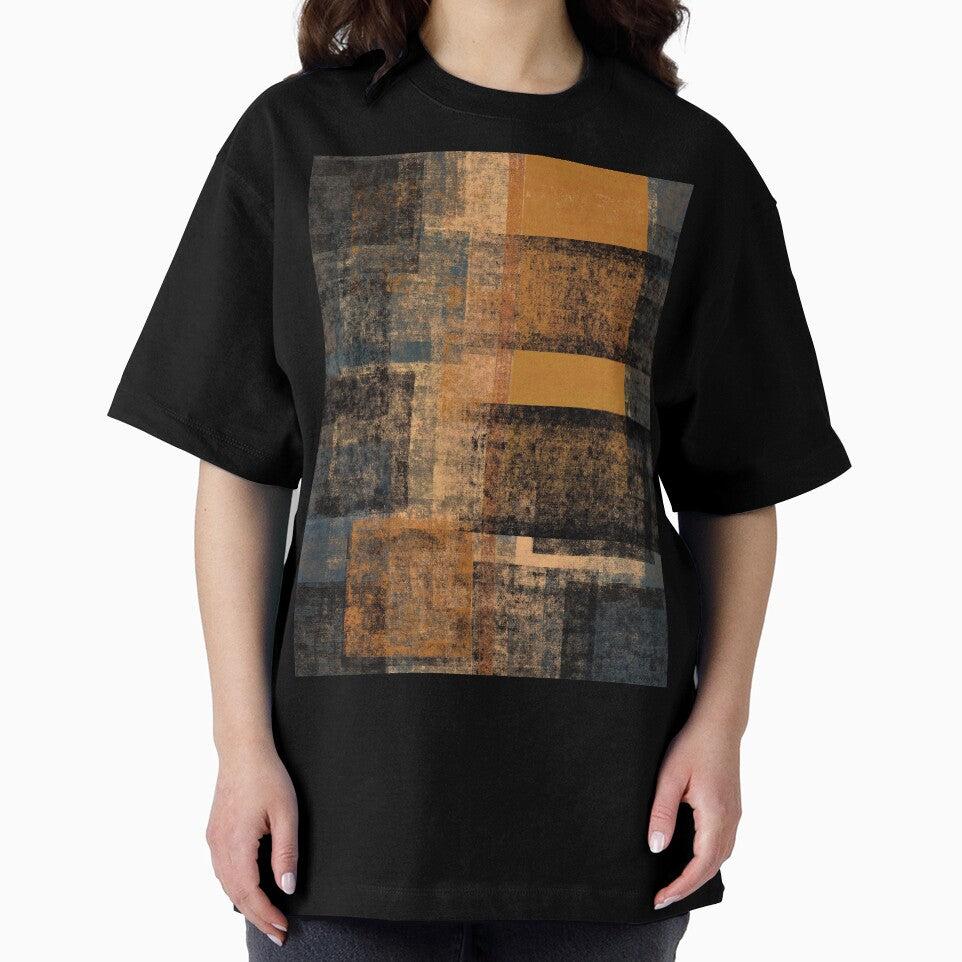 Rust and gold geometric abstract by Sunakokookkook