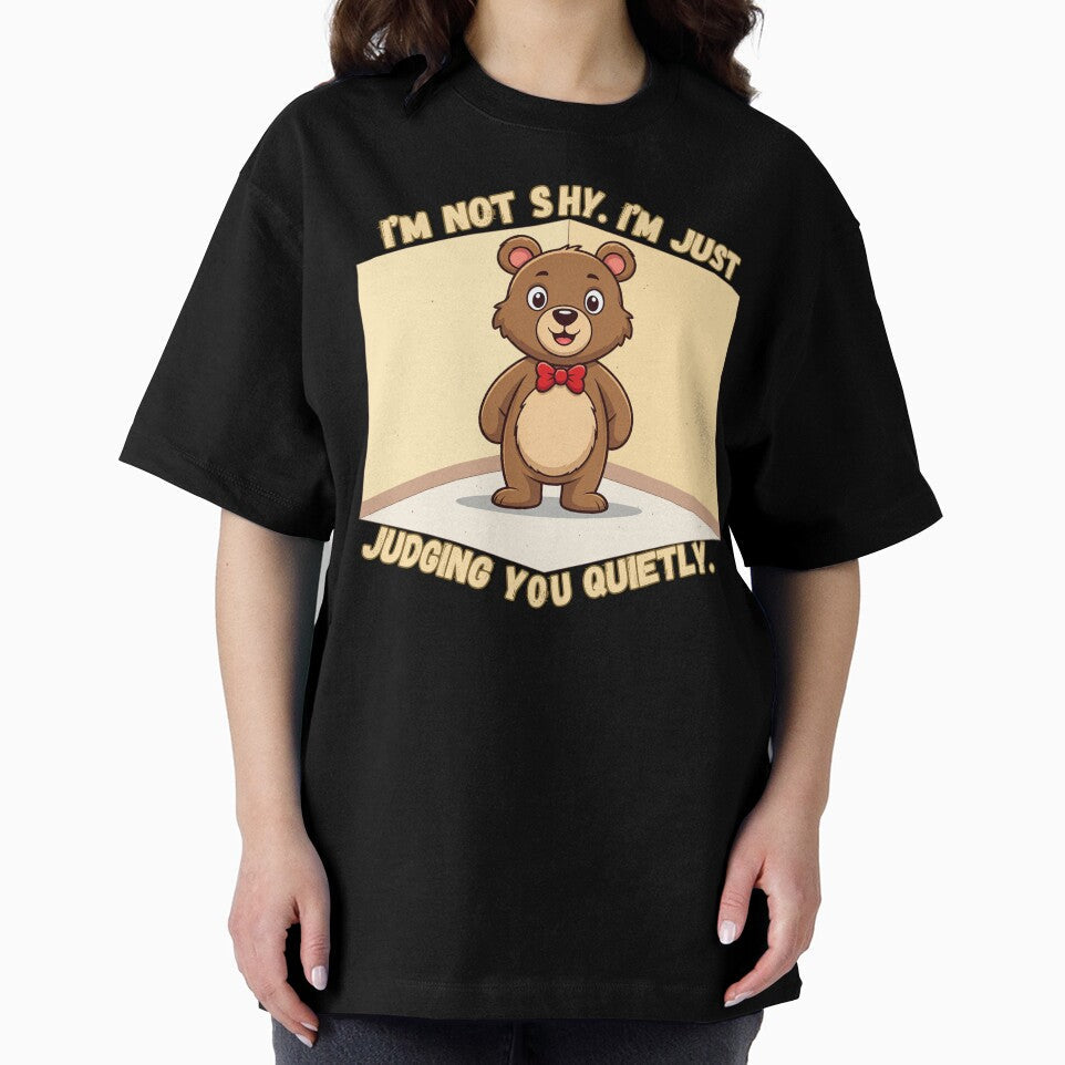I’m Not Shy, I’m Just Judging You Quietly – Funny Bear Introvert by JCRockDesign Unisex , , , Long Sleeve Tee