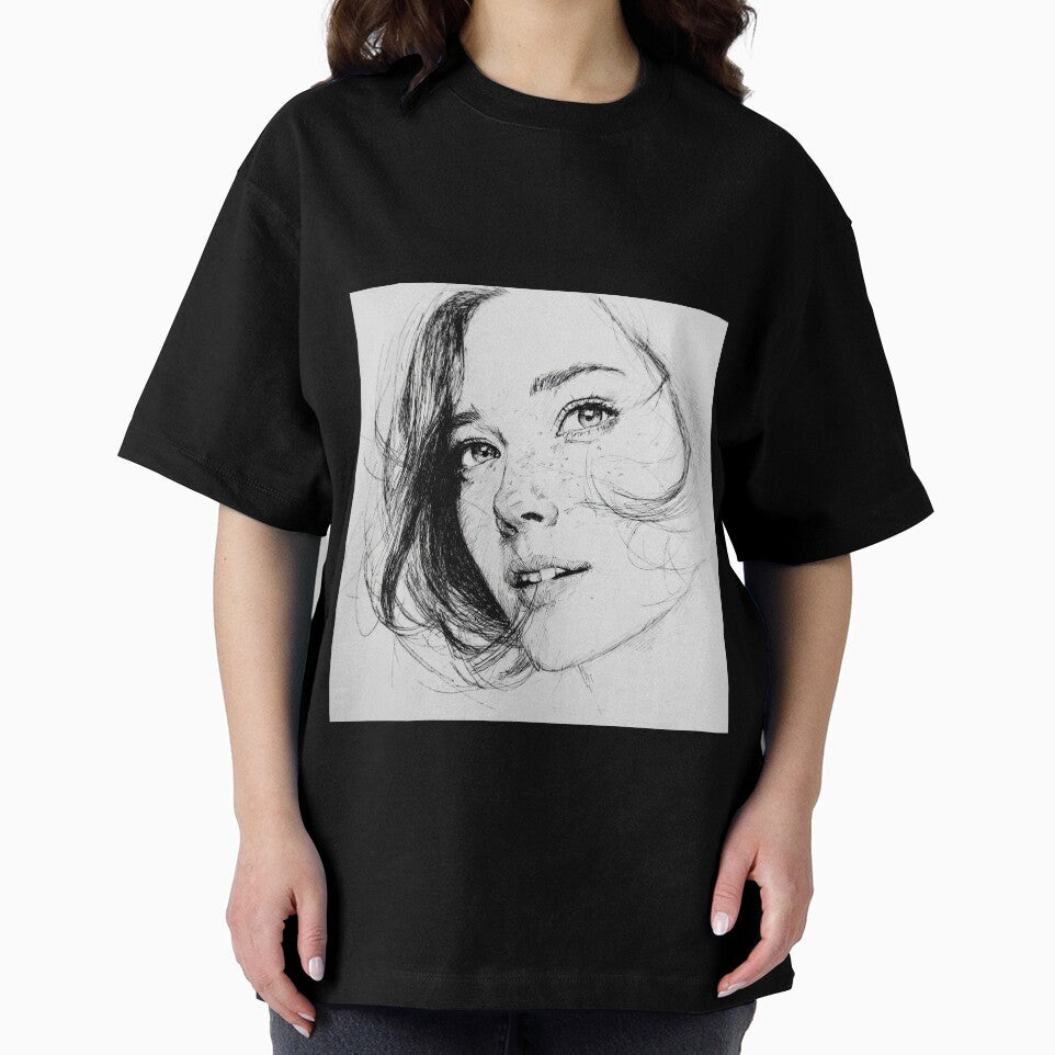 Clara the Thoughtful – Intimate Female Portrait Line Art by mliotard