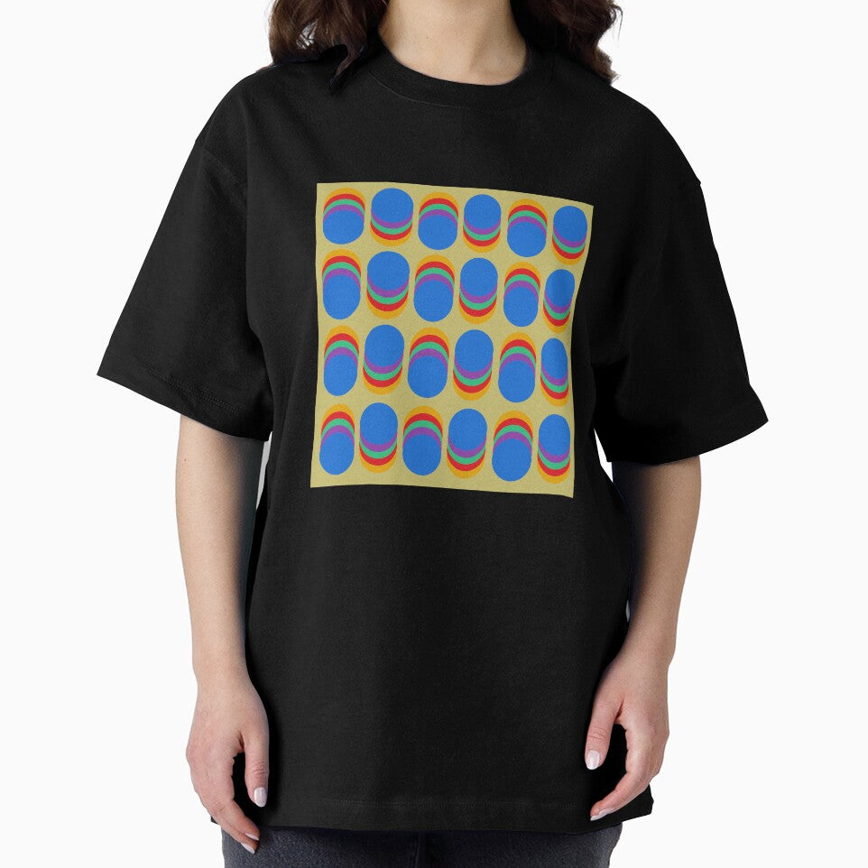 Dark hues of color on overlapping circles against a Salmon background by ThisNThatImages