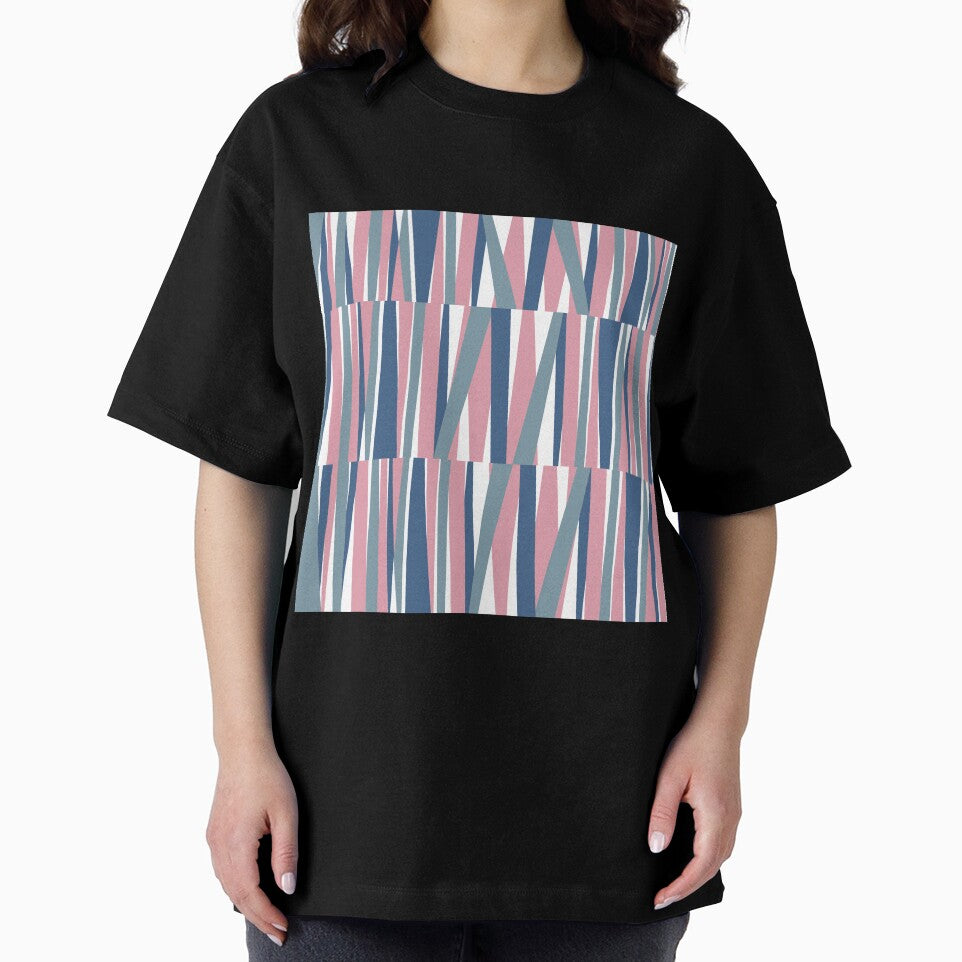 Retro Angular Stripes Pink and Blue by QuestingPixel