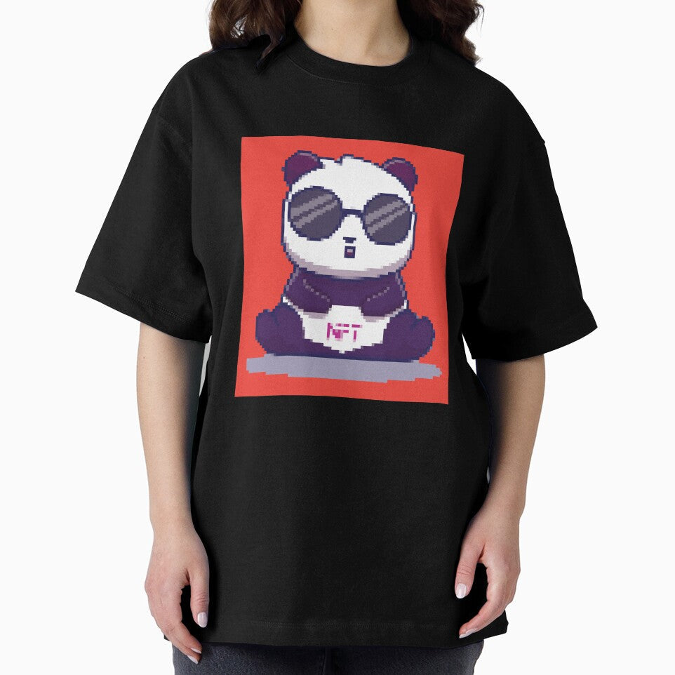 NFT Pixel Panda Art - NFT Crypto art by cruzzcreation Unisex , , , Long Sleeve Tee