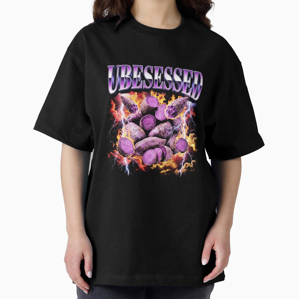 Funny Ubesessed Purple Yam Ube Food Pun by elderberry Unisex , , , Long Sleeve Tee