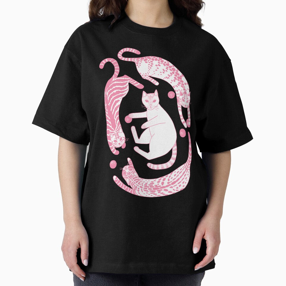 Playful gatines (pink) by blursbyai Unisex , , , Long Sleeve Tee