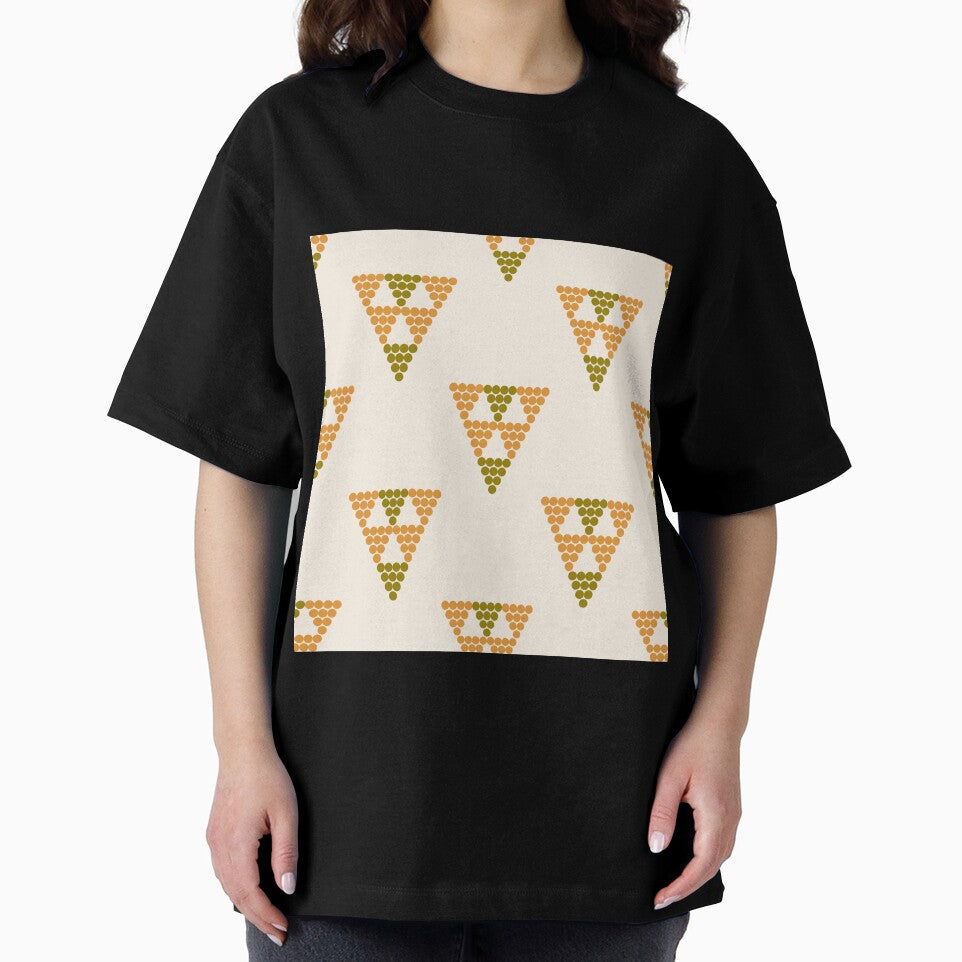 Dots in Geometric Triangle Shape – Soft Orange & Green Boho Tone by Cgraphy-space