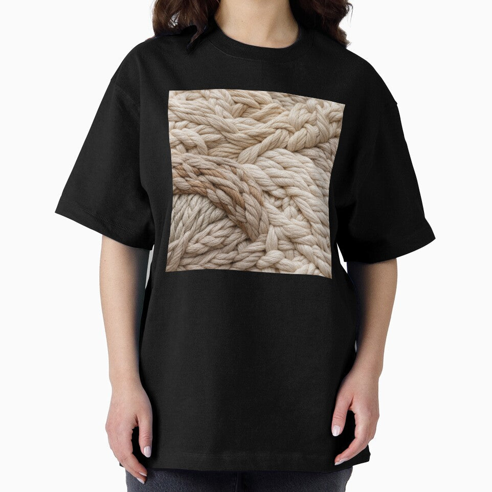 Macro Rustic Cotton Rope Pattern by frumixart Unisex , , , Long Sleeve Tee