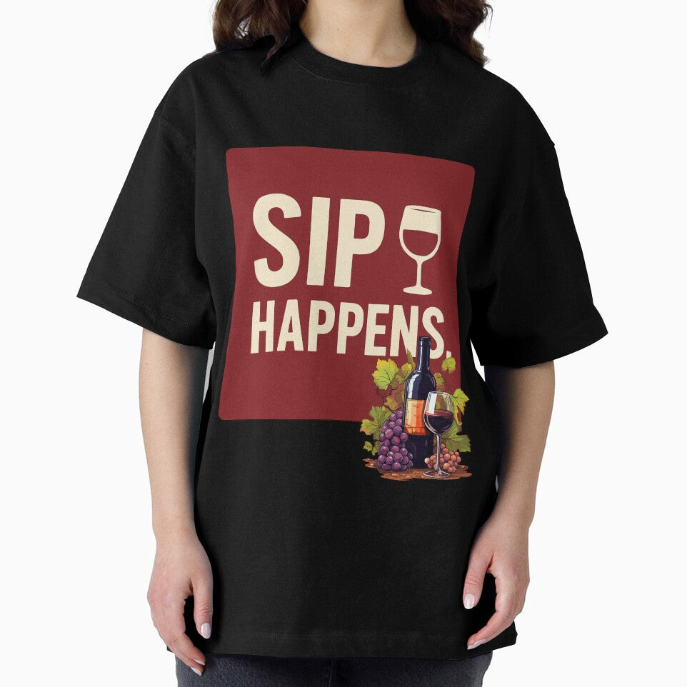 Sip Happens by Sasitee Unisex , , , Long Sleeve Tee