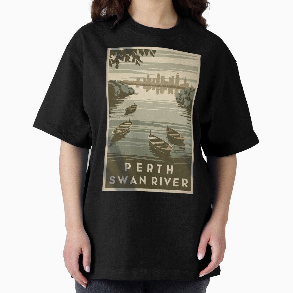 Perth Vintage Travel Poster by TravelerRat Unisex , , , Long Sleeve Tee