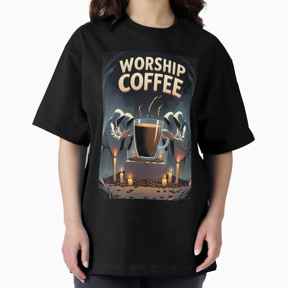 Worship Coffee – Funny Cult Coffee Lover Design by ArtistasSHOPS Unisex , , , Long Sleeve Tee