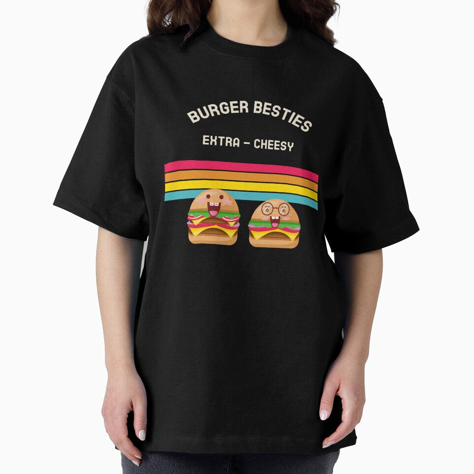 Burger Besties Extra Cheesy by AKreation Unisex , , , Long Sleeve Tee
