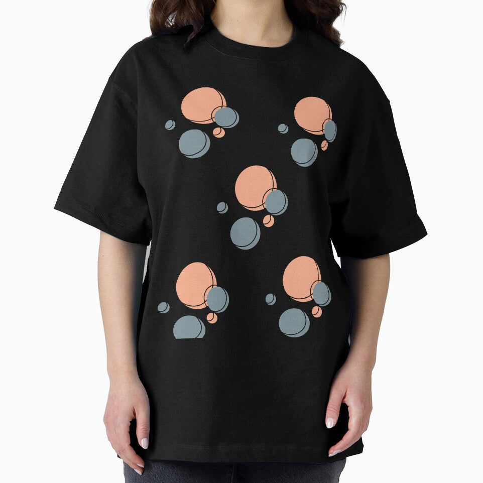 "Abstract Geometric Circles Pattern - Peach and Gray" by El-kaeed