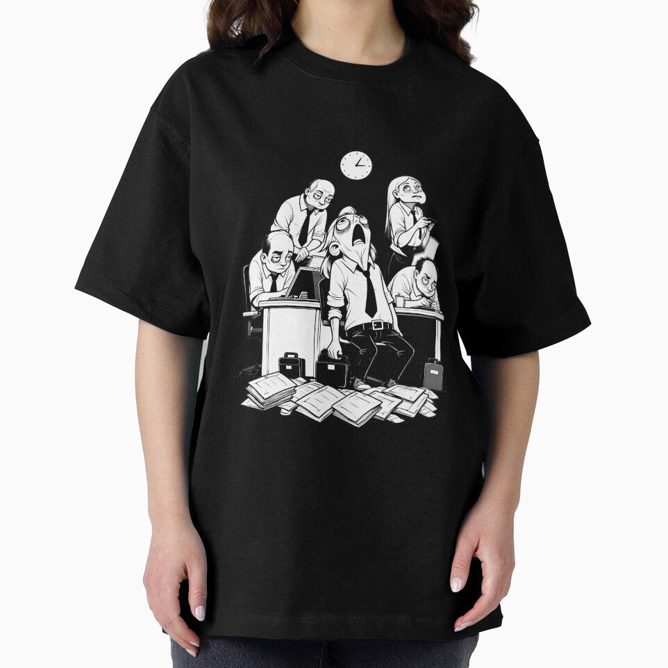 The Corporate Grind - Office Burnout Illustration by NUTMA Design Unisex , , , Long Sleeve Tee