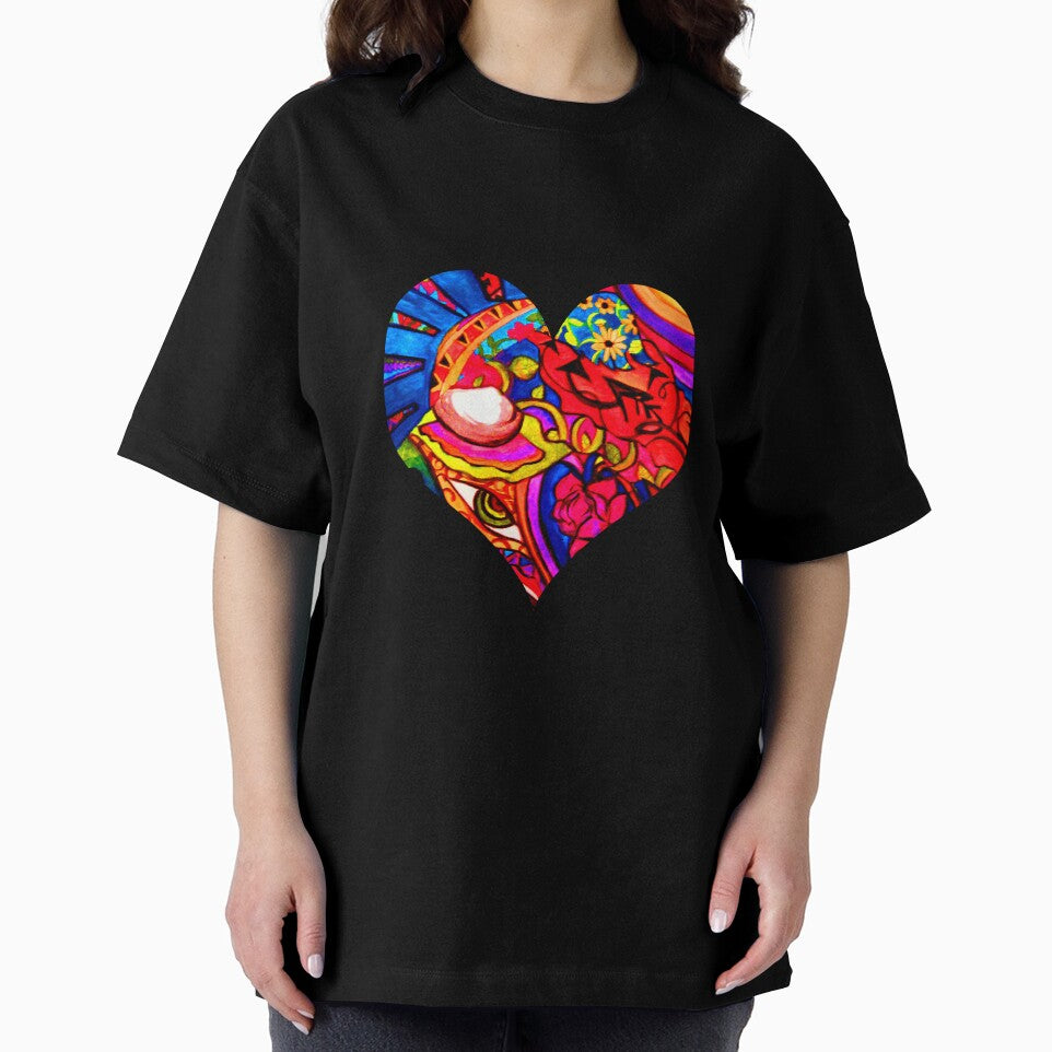 Abstract Nature Painted Collage Heart by artbyomega