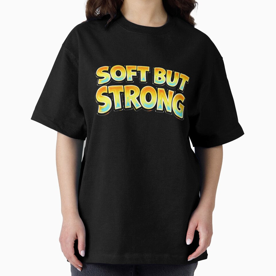 SOFT BUT STRONG – hand drawn childlike typography by Mac Sketches Unisex , , , Long Sleeve Tee
