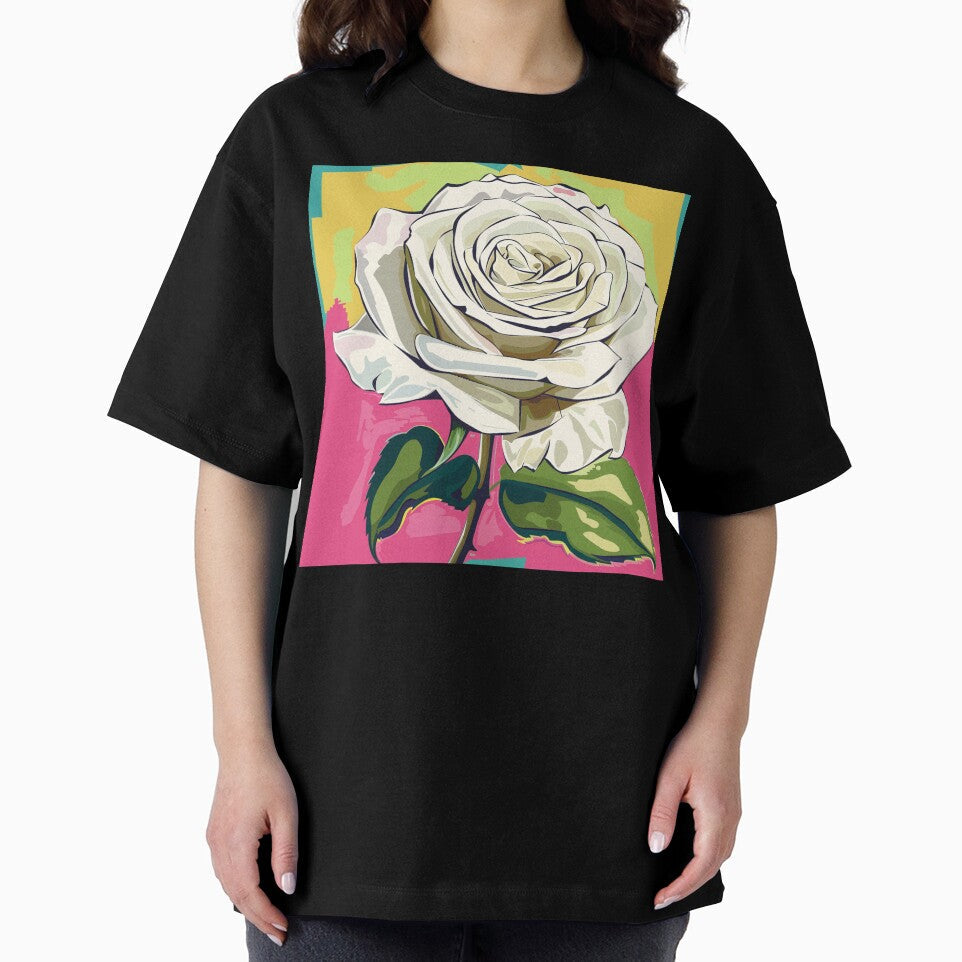 White Rose Pop Art 2 by AstroRisq Unisex , , , Long Sleeve Tee
