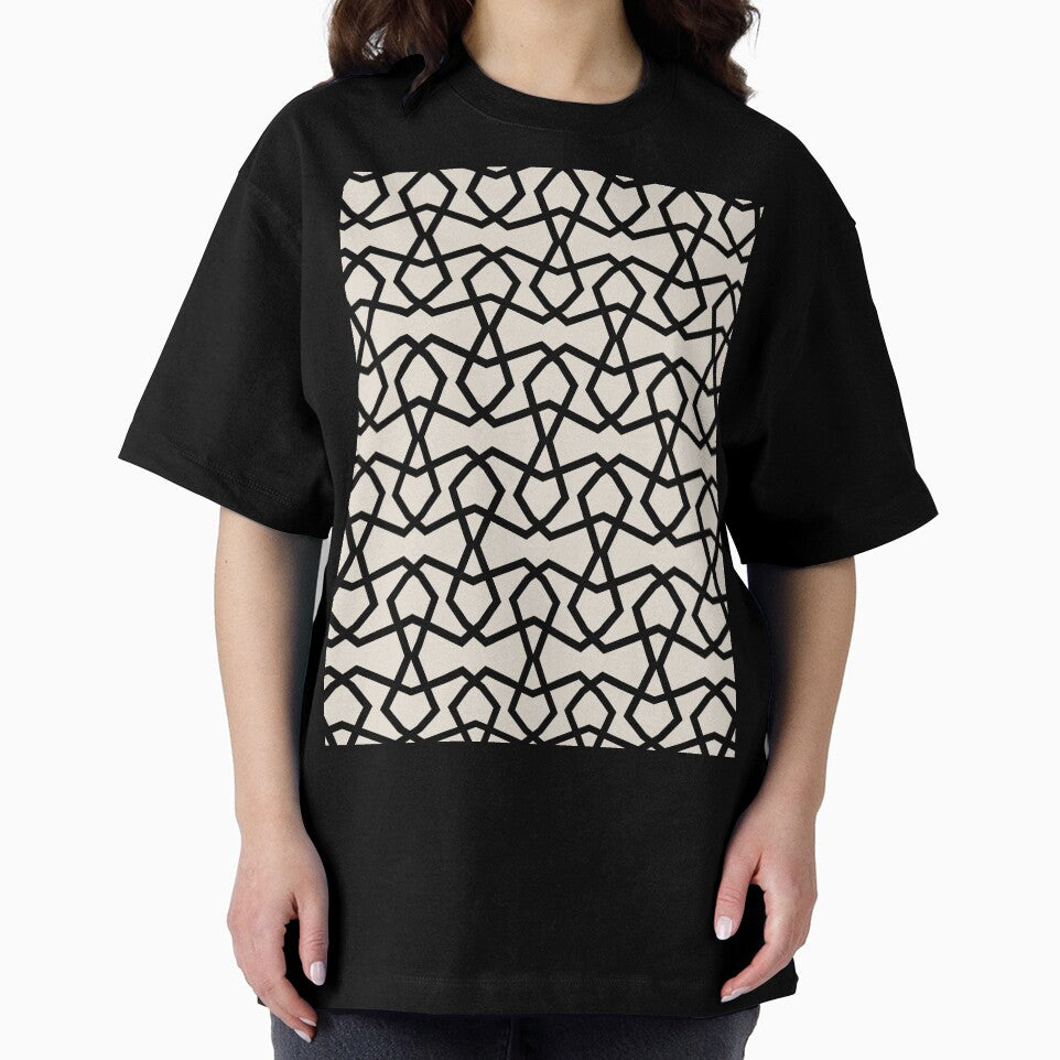 Black and Beige Tessellation Line Pattern 36 Pairs DE 2022 Popular Color Crisp Muslin DE6212 by ColorOfTheYears