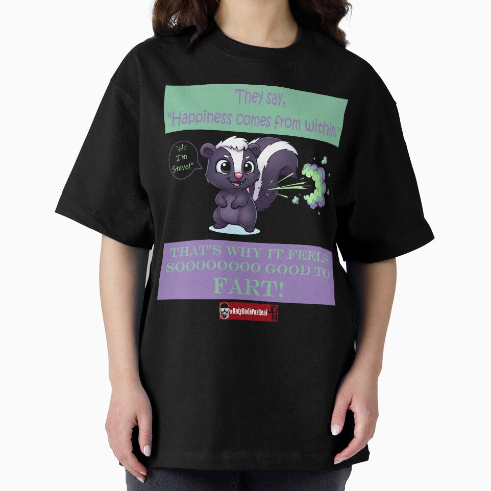 Farting Skunk (Black) *More Colors Available in Collection by OnlyDadsForReal Unisex , , , Long Sleeve Tee