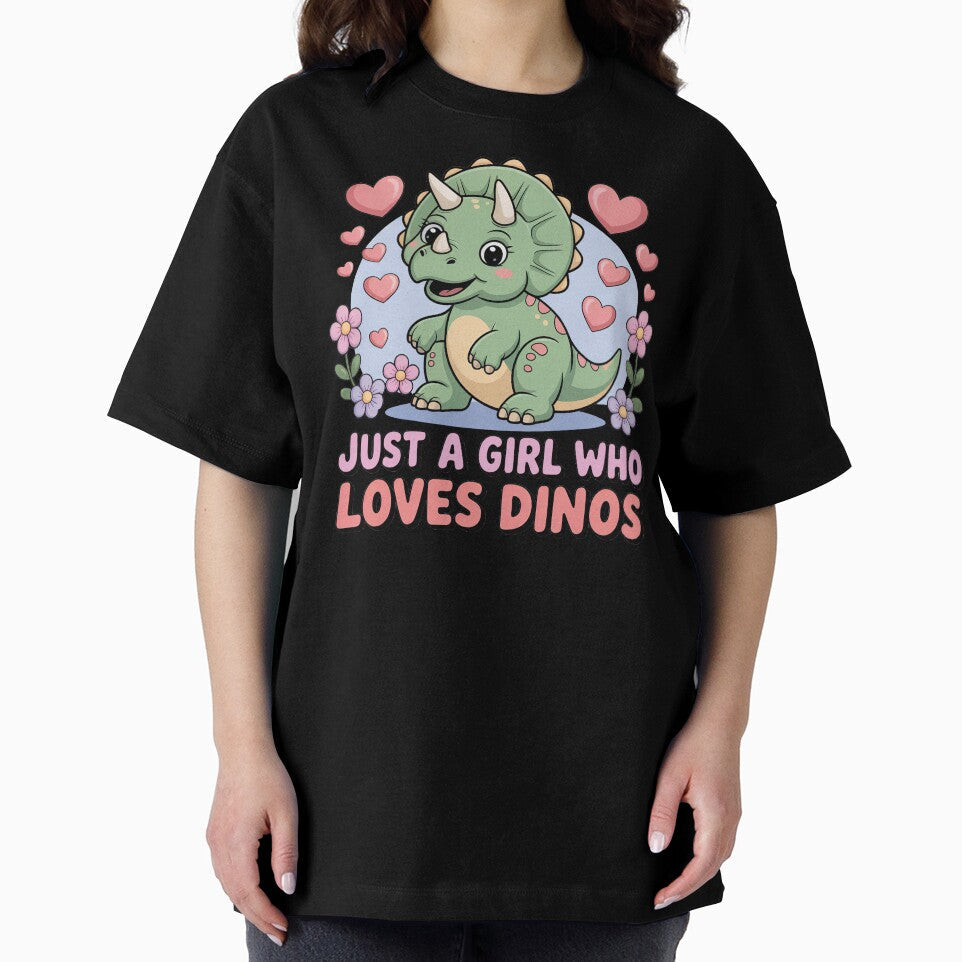 Cartoon Dinosaur, Just A Girl Who Loves Dinos by graphic-genie Unisex , , , Long Sleeve Tee