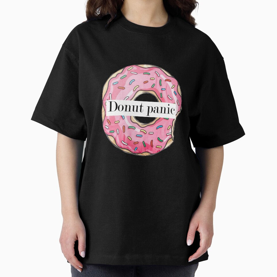 donut panic - a drawn donut - coffee - donuts - gift for girlfriend - gift for boyfriend - funny donut sayings by amartis