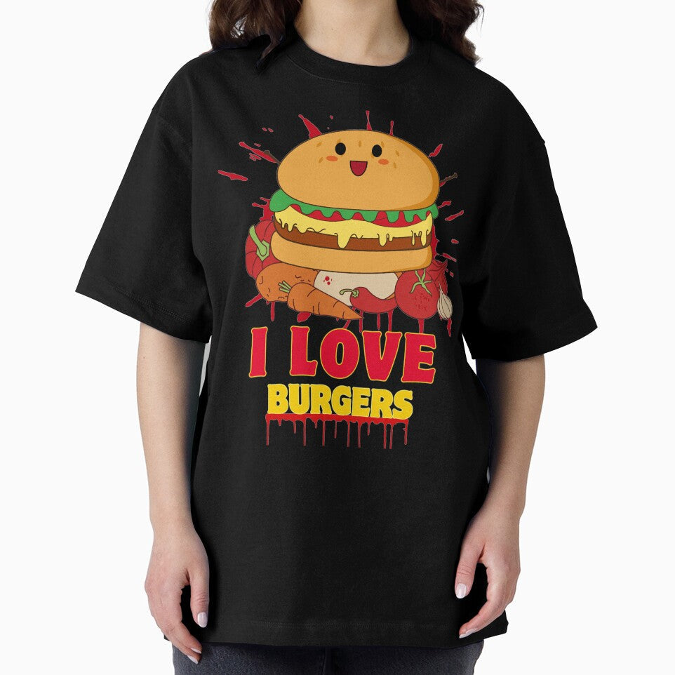 I Love Burgers by BangerSupply Unisex , , , Long Sleeve Tee