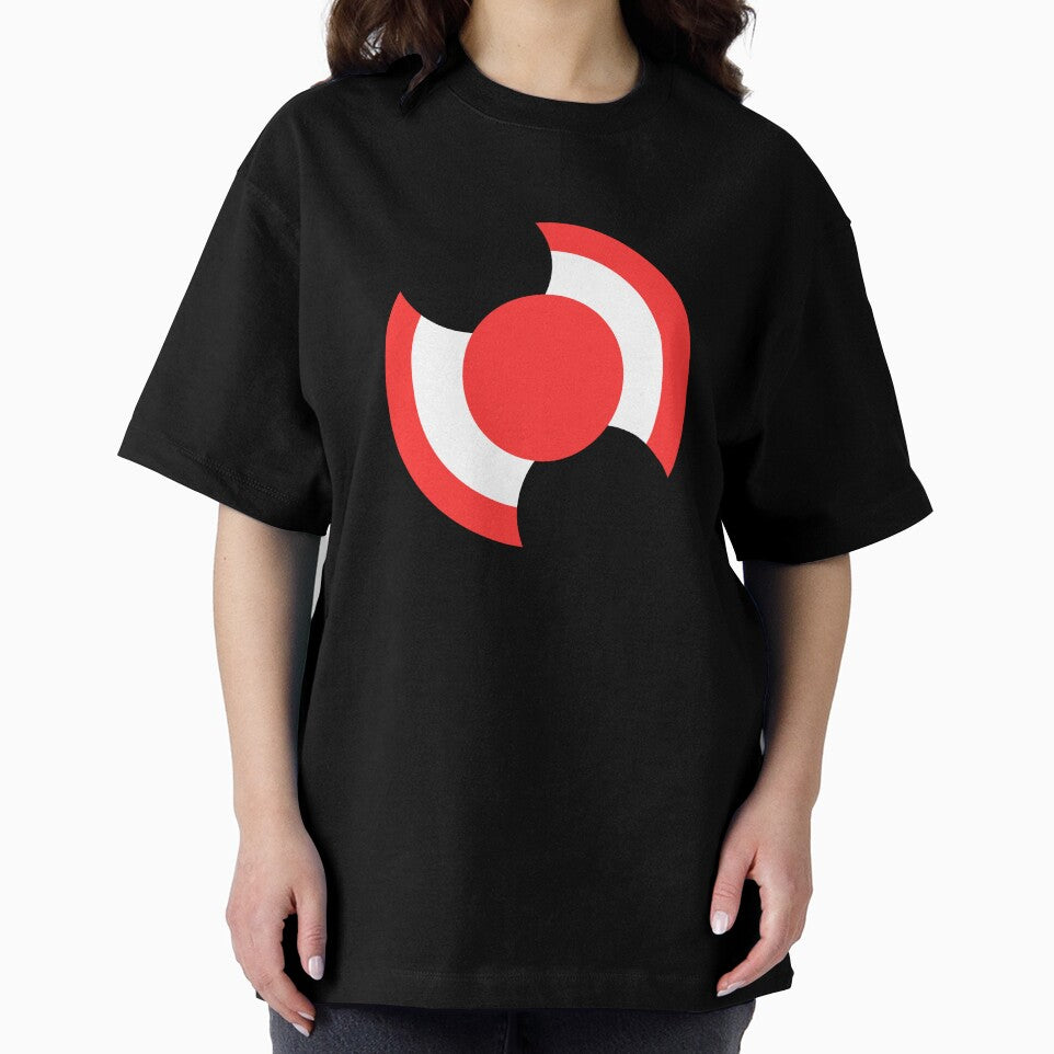Red Circle Orbit - Bold Geometric Abstract on Black by Uceepeace