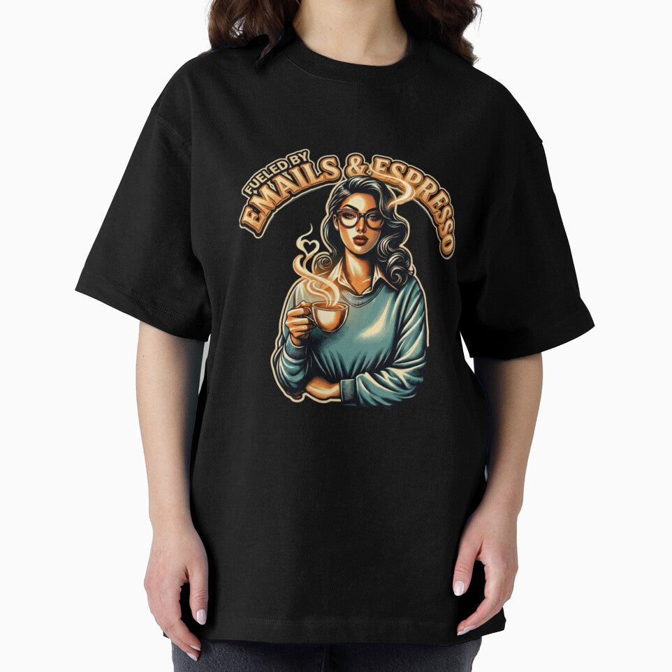 Emails & Espresso – Office Girl Aesthetic Coffee Lover Vintage Retro T-Shirt by Prime legend