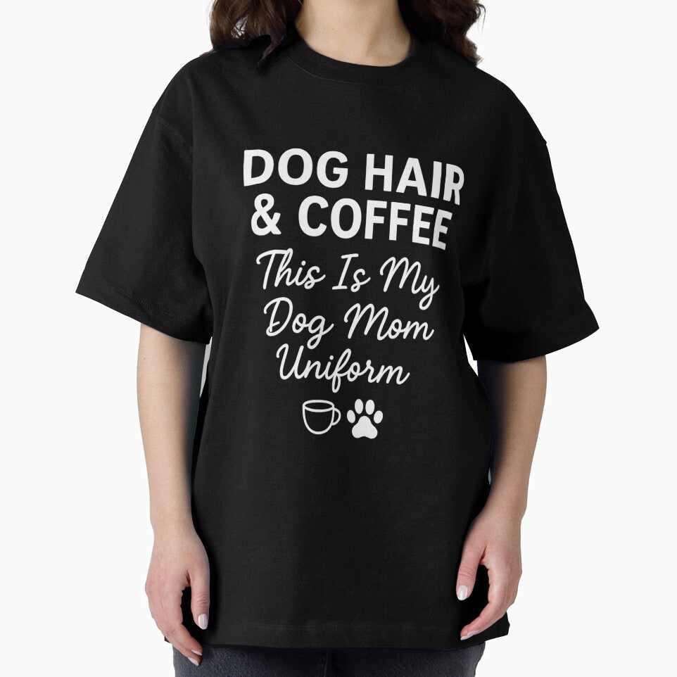 Dog Hair & Coffee Dog Mom Uniform Sticker – Funny Dog Lover Coffee Quote Design for Pet Moms & Trendy Aesthetic Gifts by Dimitrispoli