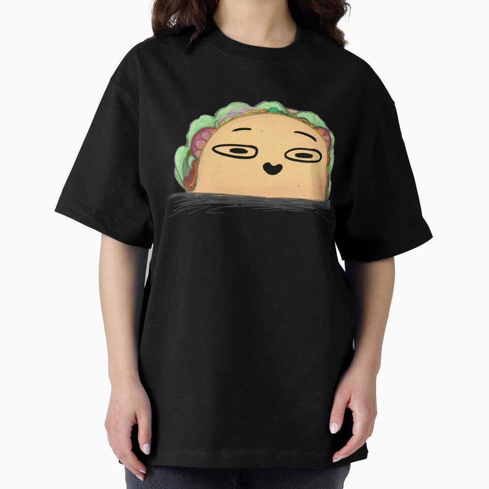Taco with a funny face by Safawoodsart Unisex , , , Long Sleeve Tee