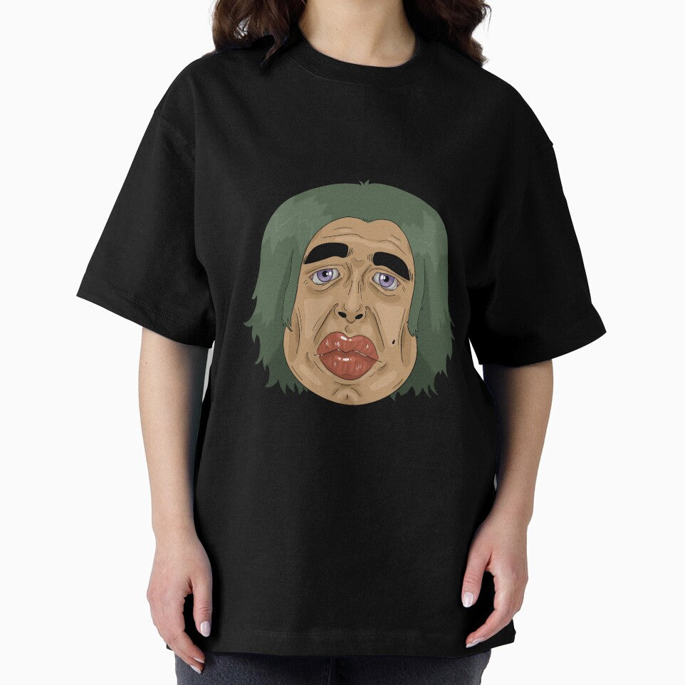 Masc Lady with Big Lips and Green Hair by Isabella Staffier