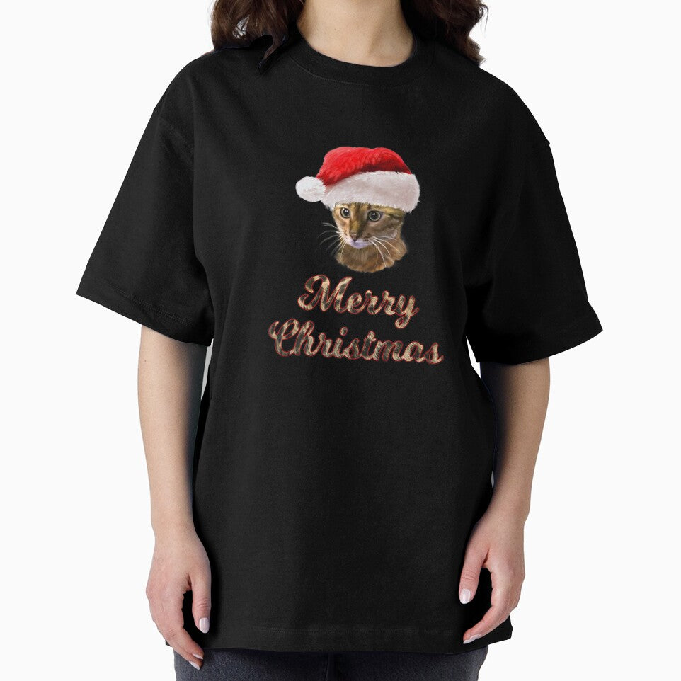 Bengal Cat Leopard Kitty Print Merry Christmas Premium by tomlopez2001us Unisex , , , Long Sleeve Tee