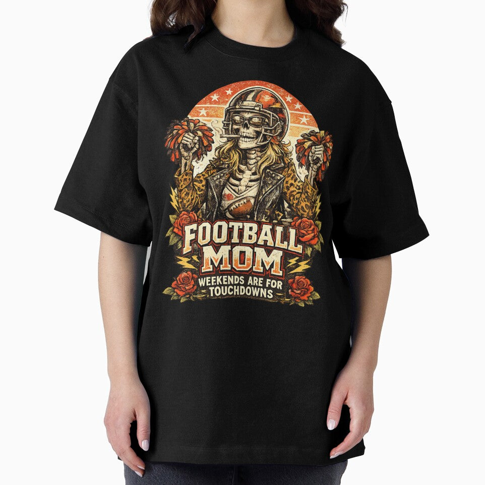 Football Mom, Retro Vintage Style Skull Mom by graphic-genie