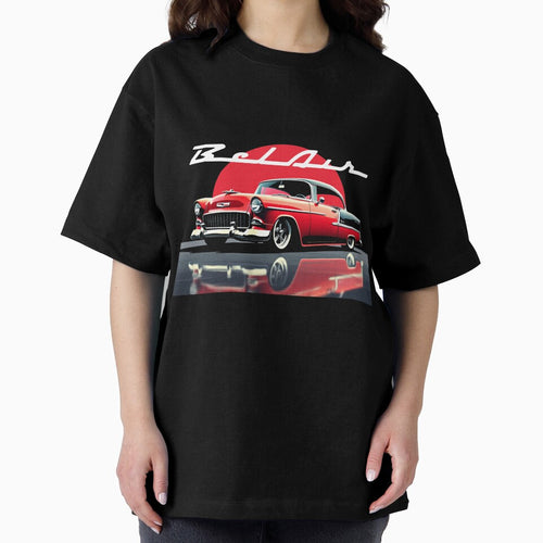 1955 Red Chevy Bel Air Classic American Car Art by TheArtOfCar