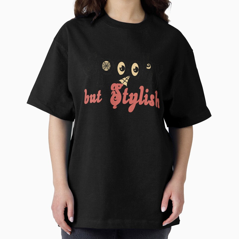 Spooky but Stylish, Halloween design in Retro Style by Vibezo Unisex , , , Long Sleeve Tee
