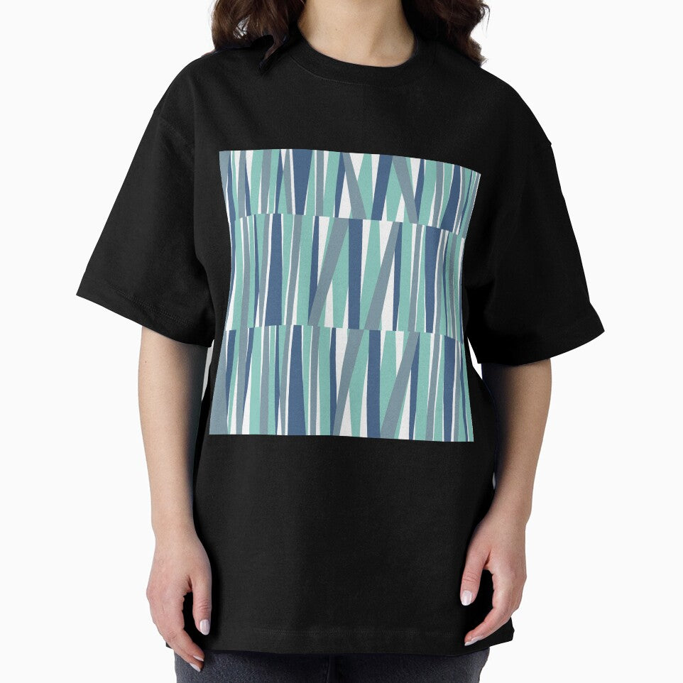 Retro Angular Stripes Blue and white by QuestingPixel