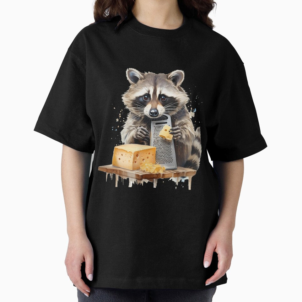 Racoon and cheese grater, funny art, cheese by Eamornia Unisex , , , Long Sleeve Tee