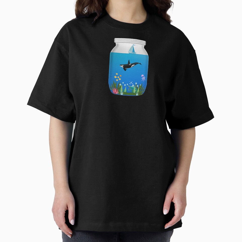 Sea world in a jar - Kawaii by LukjanovArt Unisex , , , Long Sleeve Tee