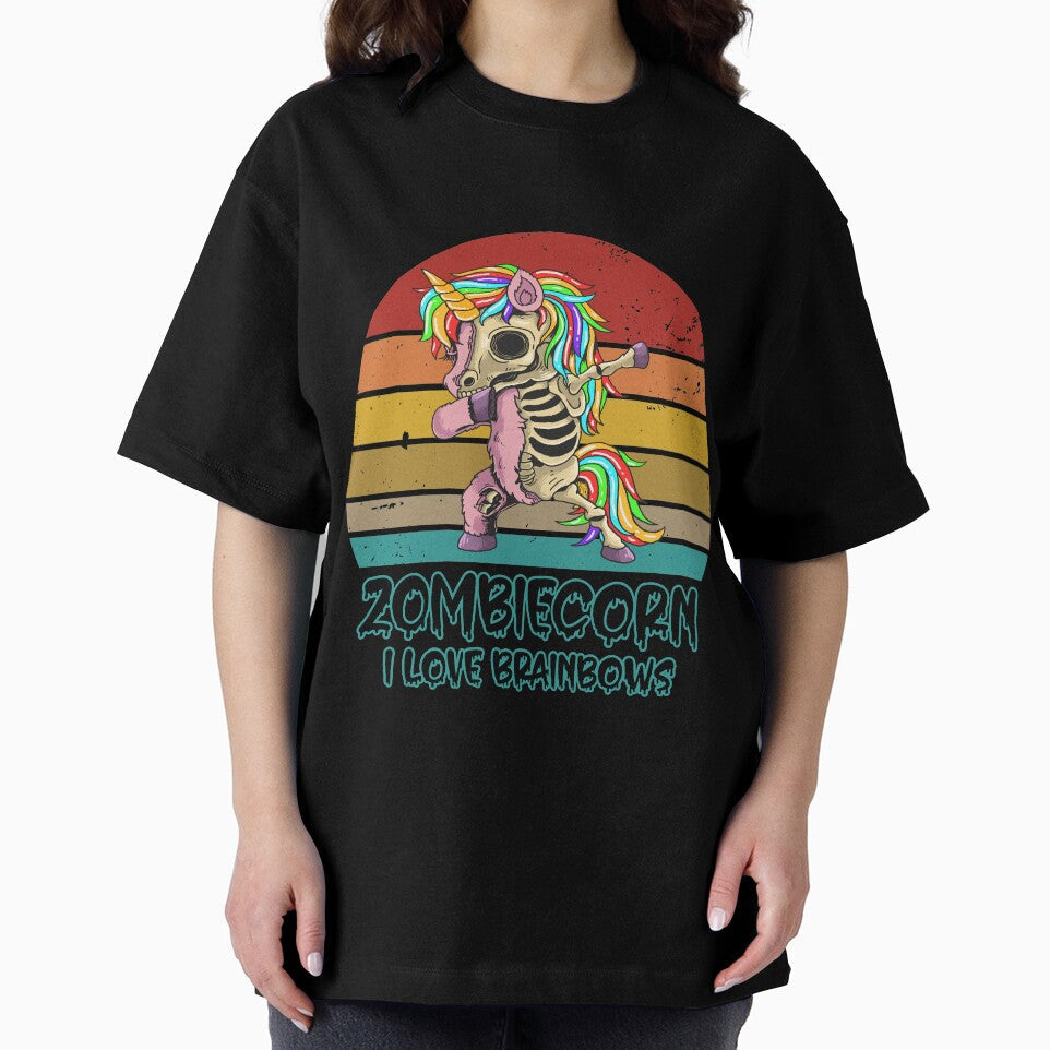Zombie Unicorn I Love Brainbows Punk Gothic Goth Halloween S SK by andregiftshopzz Unisex , , , Long Sleeve Tee