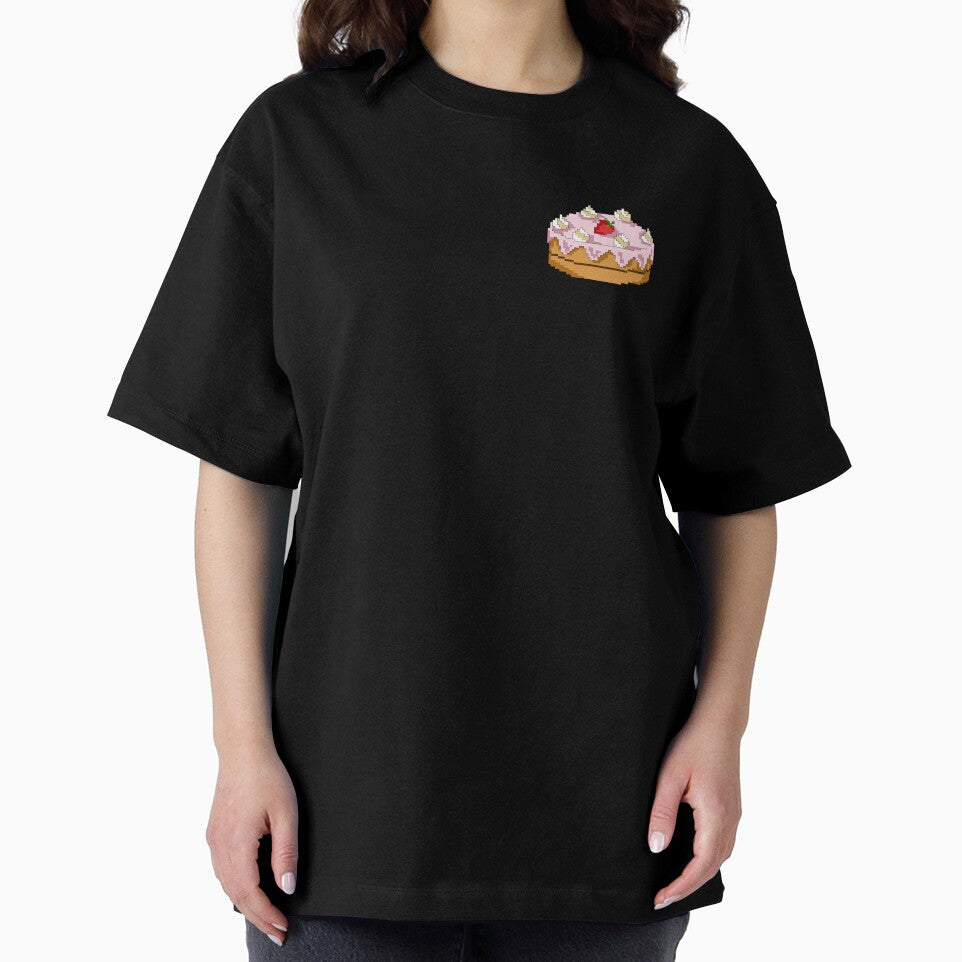Strawberry pink cake pixel art by Gabriele Marcucci Unisex , , , Long Sleeve Tee