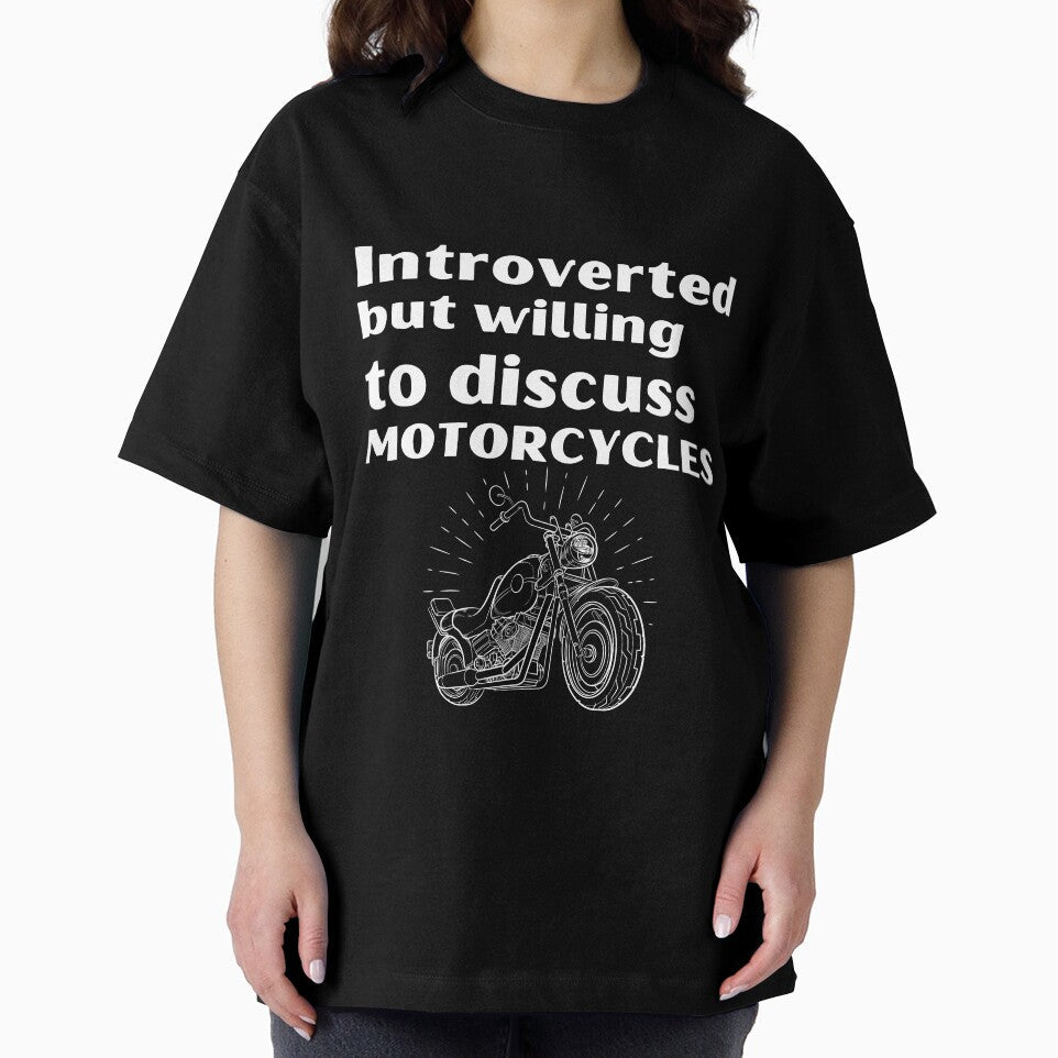 Introverted But Willing To Discuss Motorcycles Funny Introvert Tshirt by OldSkullDesigns Unisex , , , Long Sleeve Tee