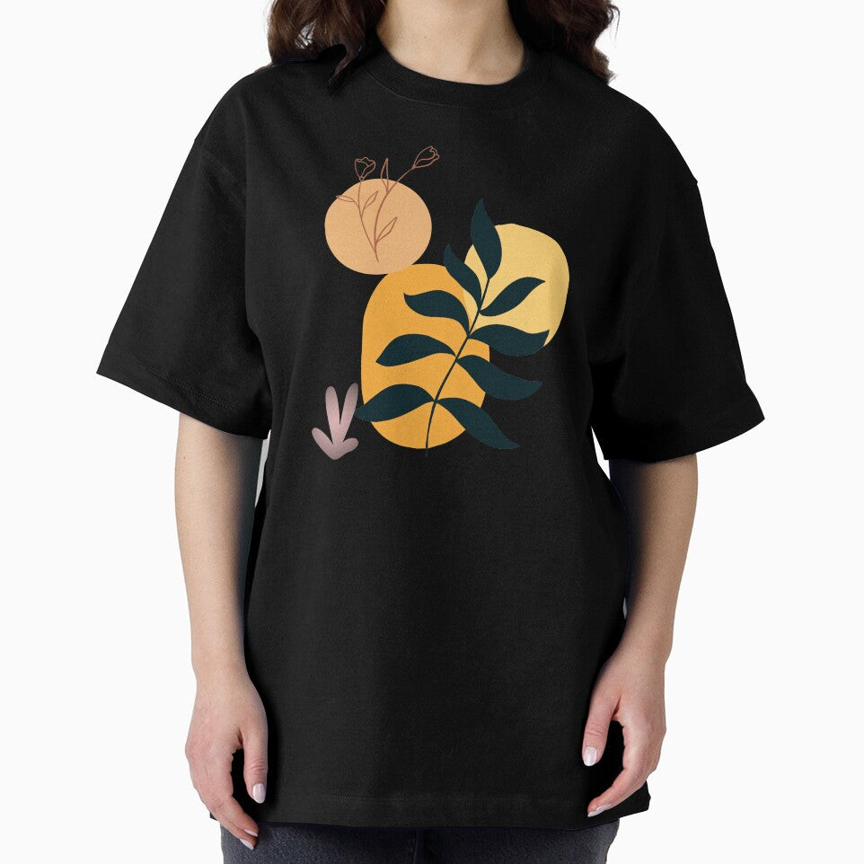 Minimalist Abstract Terracotta Geometric Shapes and Botanical Leaves by vibecraft_studio2