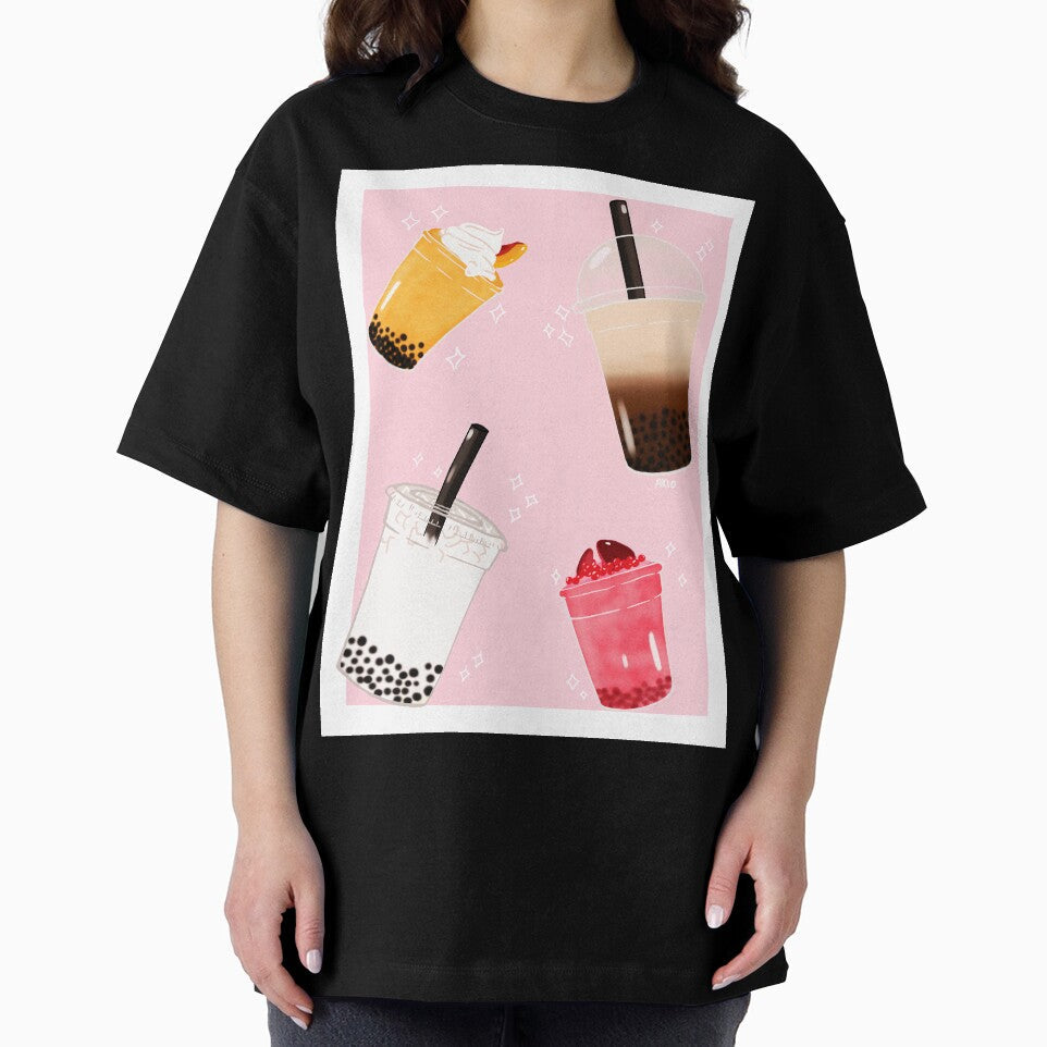 Simple Series - Boba Tea by Sleepy Akio Unisex , , , Long Sleeve Tee